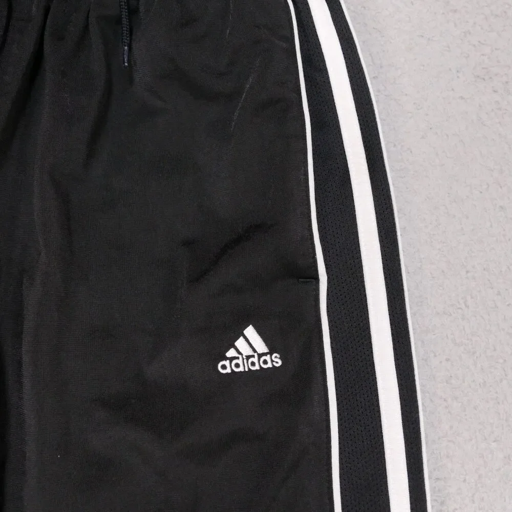 Adidas Track Pants Black/White 3 Stripe Hip Hop y2k Baggy Skate Size S (30x29)